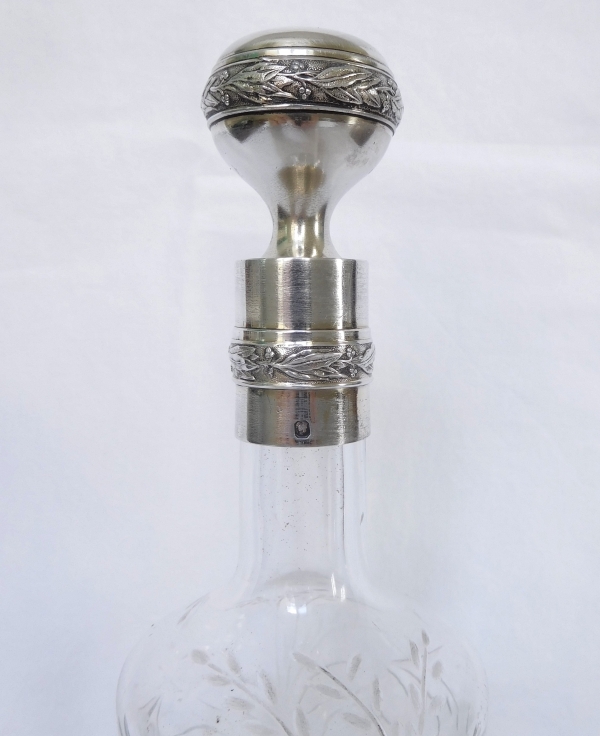 Service à liqueur de style Louis XVI en cristal de Baccarat et argent massif, poinçon Minerve