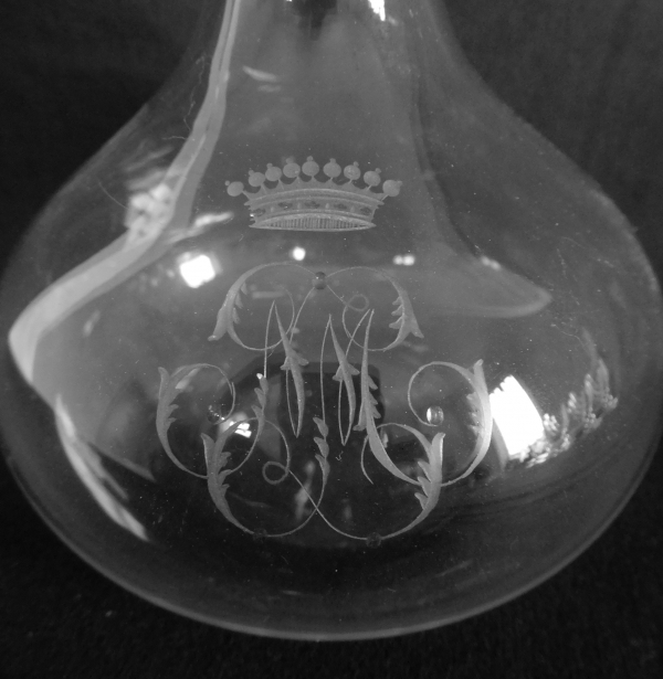 Service à liqueur ou madère en cristal de Baccarat à couronne de Comte - époque XIXe siècle