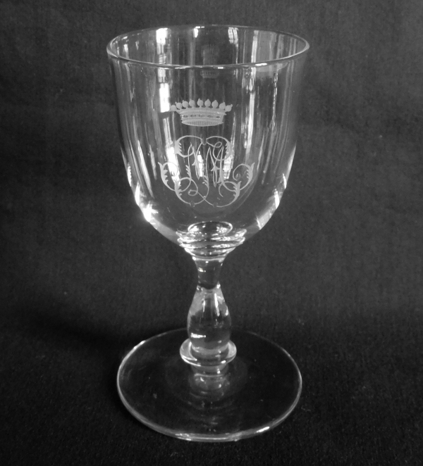 Service à liqueur ou madère en cristal de Baccarat à couronne de Comte - époque XIXe siècle