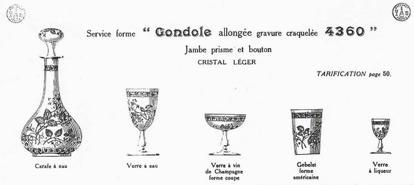 Service à liqueur en cristal de Baccarat gravé et doré à l'or fin, gravure 4360 - 10 pièces