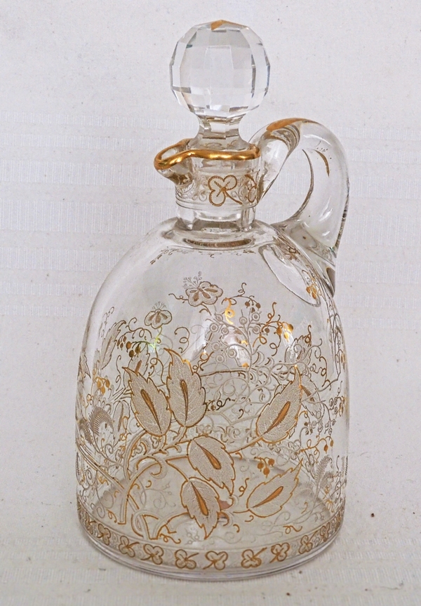 Baccarat crystal engraved and gilt liquor set, late 19th century - 10 pieces