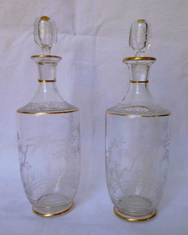 Service à liqueur en cristal de Baccarat doré japonisant, 14 pièces