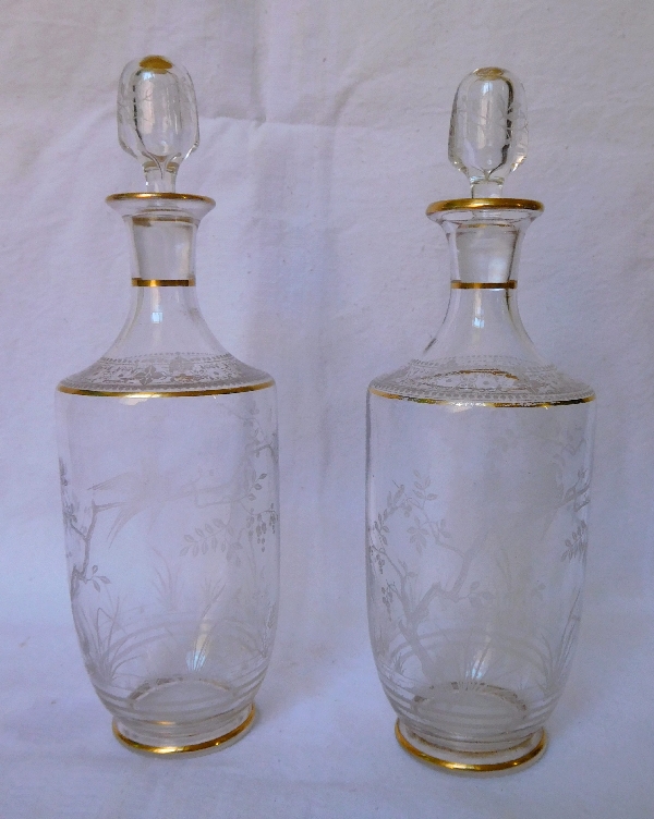 Baccarat crystal liquor set enhanced with fine gold - France circa 1890