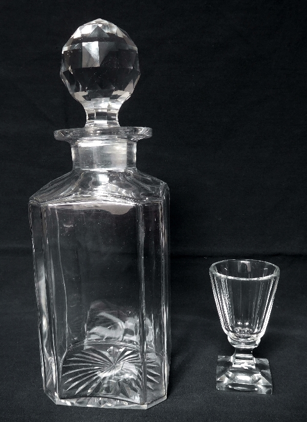 Baccarat crystal liquor set, Malmaison pattern - 8 pieces