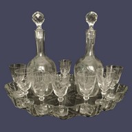 St Louis crystal liquor set, 19th century