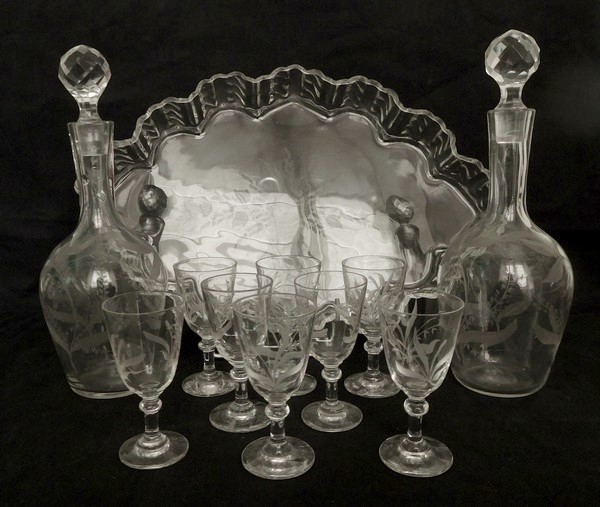 St Louis crystal liquor set, 19th century