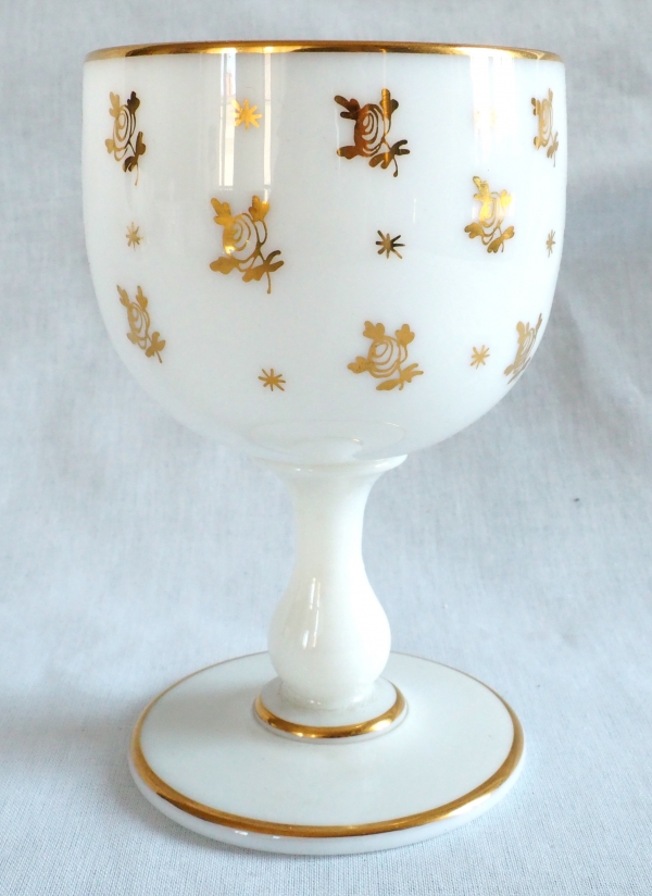 Baccarat : opaline water set enhanced with fine gold, Napoleon III production circa 1860