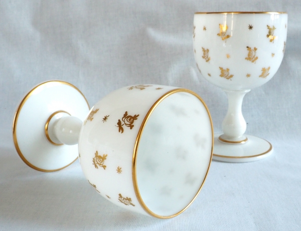 Baccarat : opaline water set enhanced with fine gold, Napoleon III production circa 1860