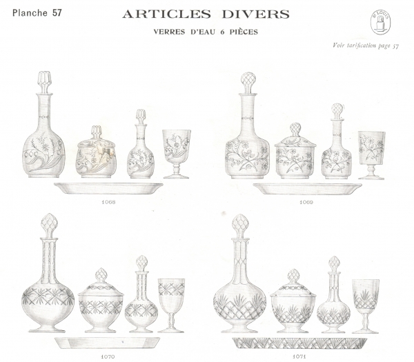 St Louis crystal night set, late 19th century