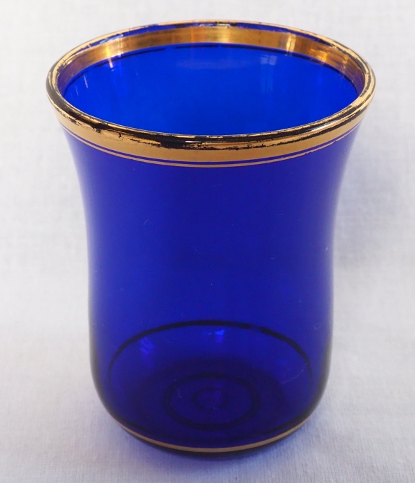 Night / water set - cobalt blue Baccarat crystal enhanced with fine gold - Napoleon III