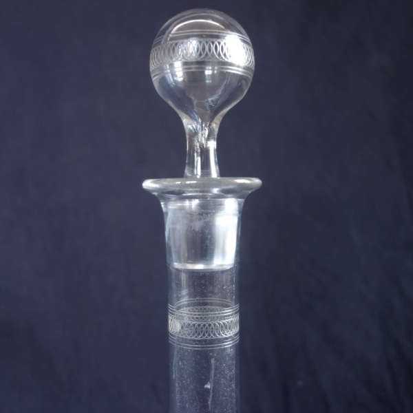 Service verre d'eau / service de nuit 5 pièces en cristal de Baccarat décor gravure Athenienne