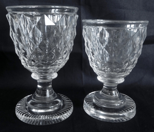 Set of Le Creusot crystal wine glasses for 10 guests, early 19th century circa 1820 - 20 pieces