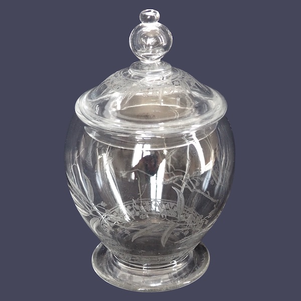 Baccarat crystal sugar pot, Mimosa pattern