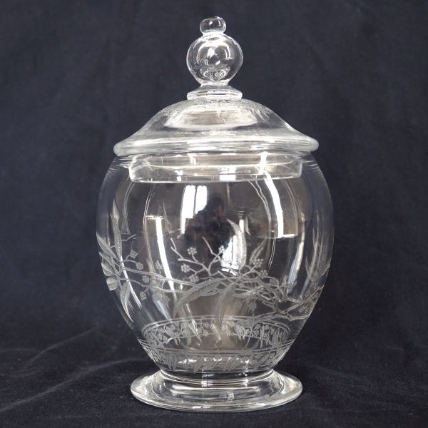 Baccarat crystal sugar pot, Mimosa pattern