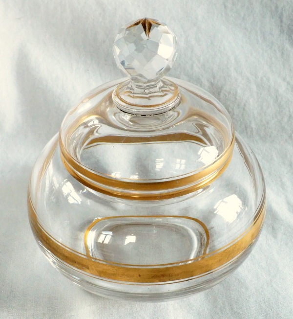 Baccarat crystal sugar pot enhanced with fine gold - late 19th century production
