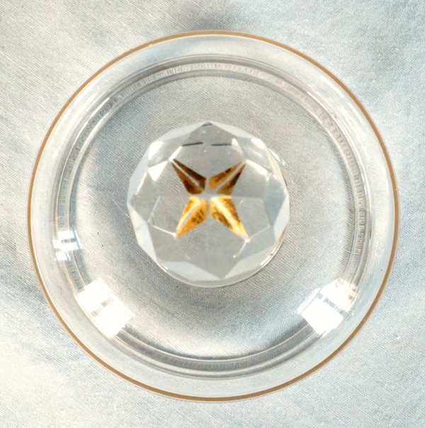 Baccarat crystal sugar pot enhanced with fine gold - late 19th century production