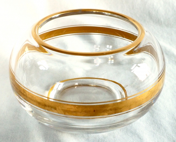 Baccarat crystal sugar pot enhanced with fine gold - late 19th century production