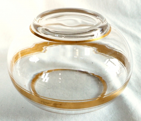 Baccarat crystal sugar pot enhanced with fine gold - late 19th century production
