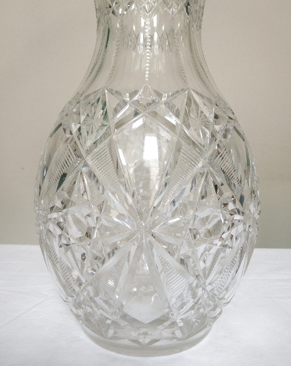 Tall Baccarat crystal vase, Lagny pattern - 44cm
