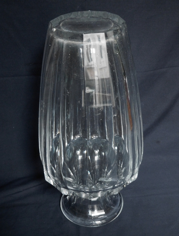 Tall Baccarat crystal vase, Malmaison pattern - 40cm