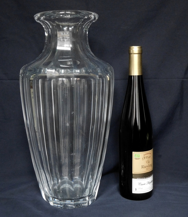 Tall Baccarat crystal vase, Malmaison pattern - 40cm