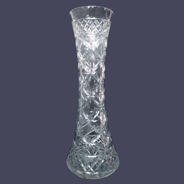 Grand vase en cristal taillé de Baccarat, 40cm