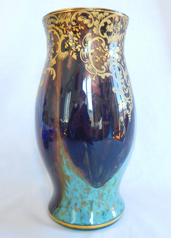 Grand vase d'époque Art Nouveau attribué à Ernest Leveillé