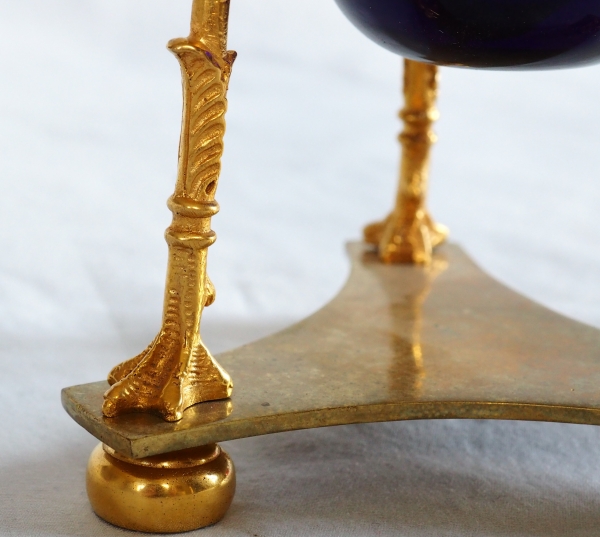 Empire ormolu and blue crystal Athenian style vase, early 19th century