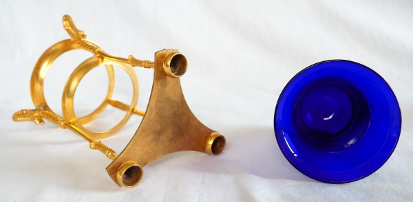 Empire ormolu and blue crystal Athenian style vase, early 19th century