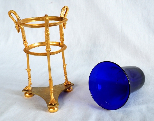 Empire ormolu and blue crystal Athenian style vase, early 19th century