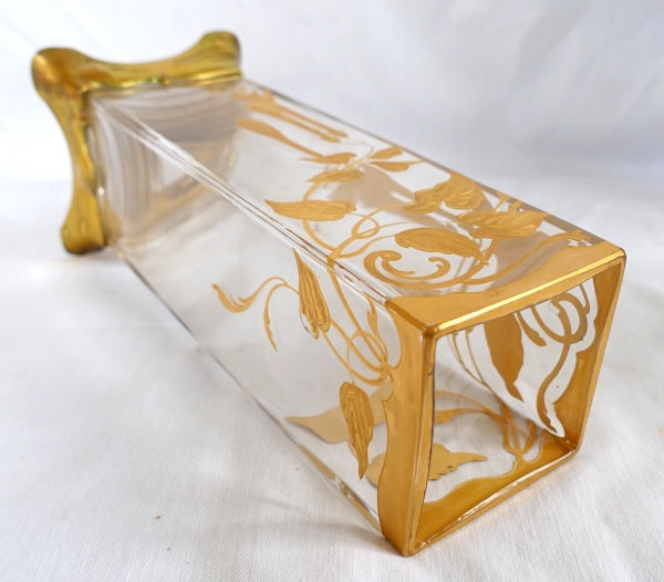 Baccarat crystal Art Nouveau vase enhanced with fine gold, ormolu frame, circa 1900