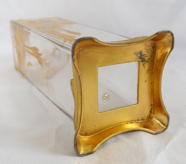 Baccarat crystal Art Nouveau vase enhanced with fine gold, ormolu frame, circa 1900