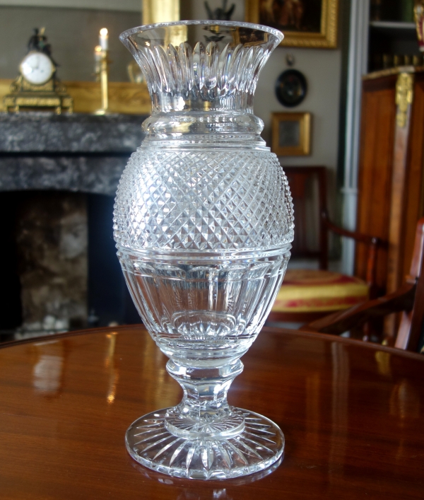 Spectacular Baccarat crystal vase, Empire style, Eurydice pattern - 35cm