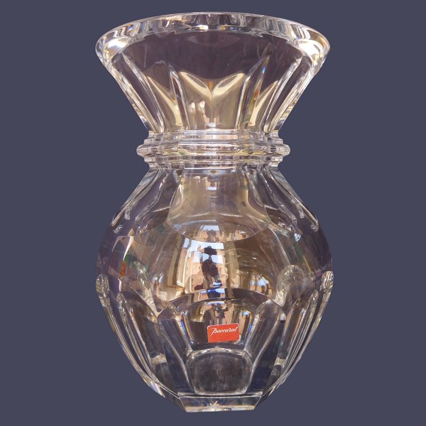 Baccarat crystal vase, Harcourt pattern, signed, new - 22cm