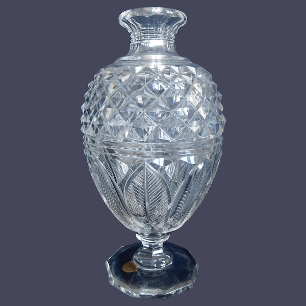 Baccarat crystal vase, Empire style production signed Musee de Baccarat