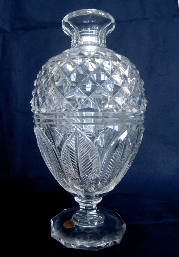 Baccarat crystal vase, Empire style production signed Musee de Baccarat