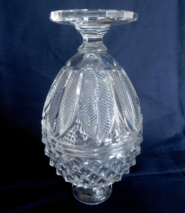 Baccarat crystal vase, Empire style production signed Musee de Baccarat