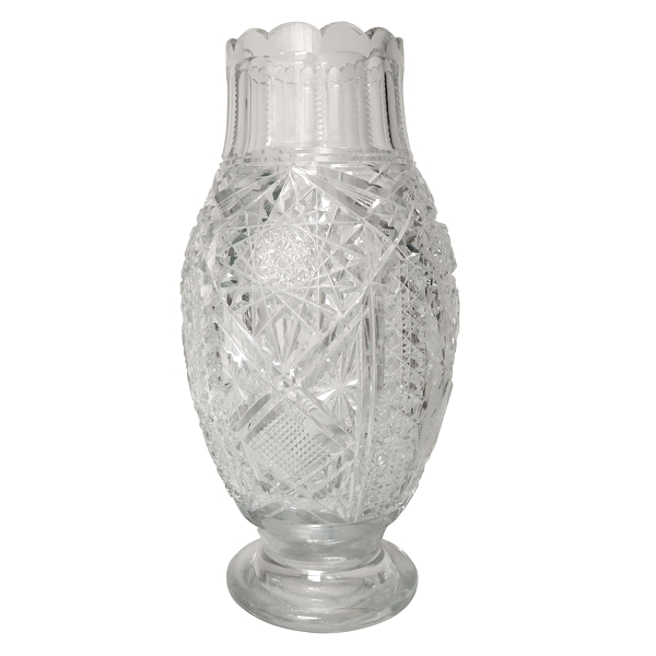 Grand vase en cristal de Baccarat monté en lampe