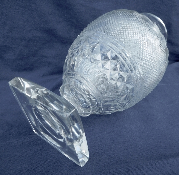 Large Baccarat crystal vase, 19th century style, Baccarat Museum signature