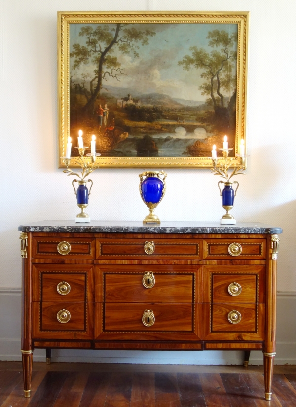 Louis XVI style cobalt blue crystal and ormolu vase attributed to Baccarat, late 19th century