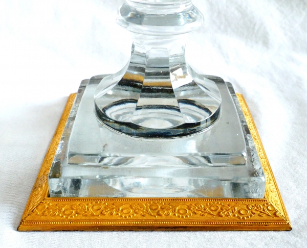 Charles X Le Creusot cut crystal vase, ormolu frame - early 19th century