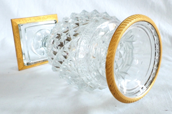 Charles X Le Creusot cut crystal vase, ormolu frame - early 19th century