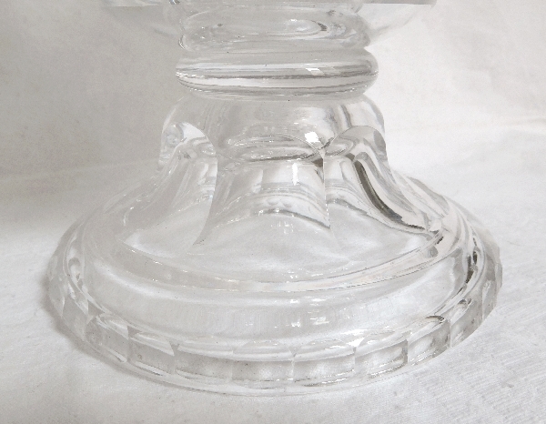 Tall St Louis crystal Medicis vase, cut crystal, late 19th century
