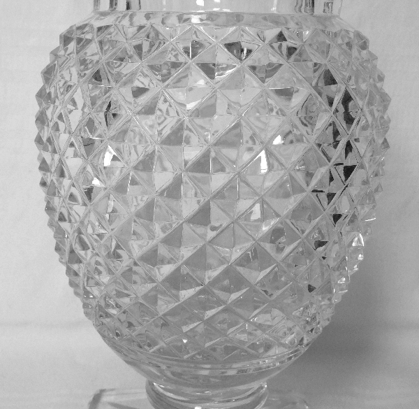 St Louis crystal Medicis vase, cut crystal - signed - 26cm