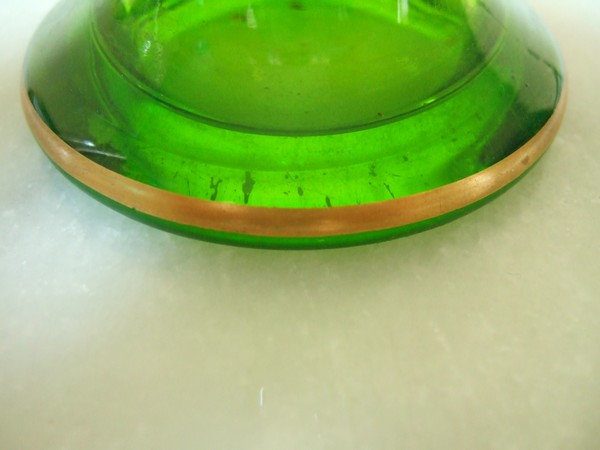 Baccarat crystal vase, Platanes pattern enhanced with fine gold