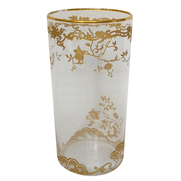 Baccarat crystal vase, Louis XV pattern enhanced with fine gold