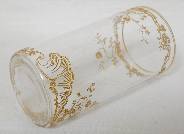 Vase rouleau en cristal de Baccarat, modèle Louis XV rehaussé à l'or fin