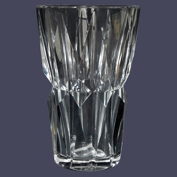 St Louis crystal vase, Camaret pattern - signed - 20cm