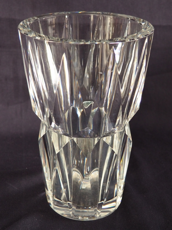 St Louis crystal vase, Camaret pattern - signed - 20cm