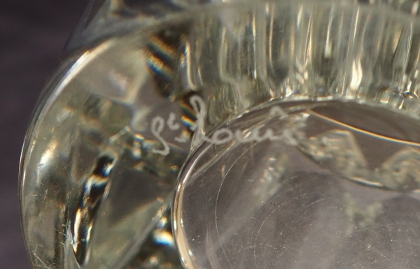 St Louis crystal vase, Camaret pattern - signed - 20cm